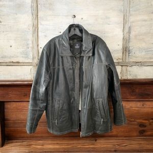 Véridic Mens Collection Black Genuine Leather Jacket Men's 2XL with inserts